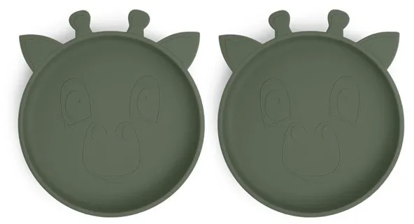 Nuuroo Akila silikone tallerken 2-pak - Dusty Green